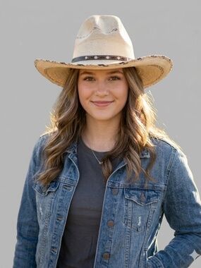 D.A. Hats by Avelar Authentic Sahuayo Palm Leaf Gus Cowboy Hat - Size 6 (21”)